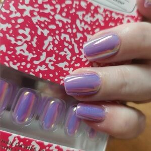 CoraLynn’s red aspen Holographic Purple Press-On Nails